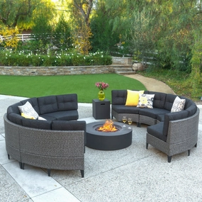10pc Outdoor Fire Pit Sectional Sofa Set - NH488992 serving bowl, serving dish