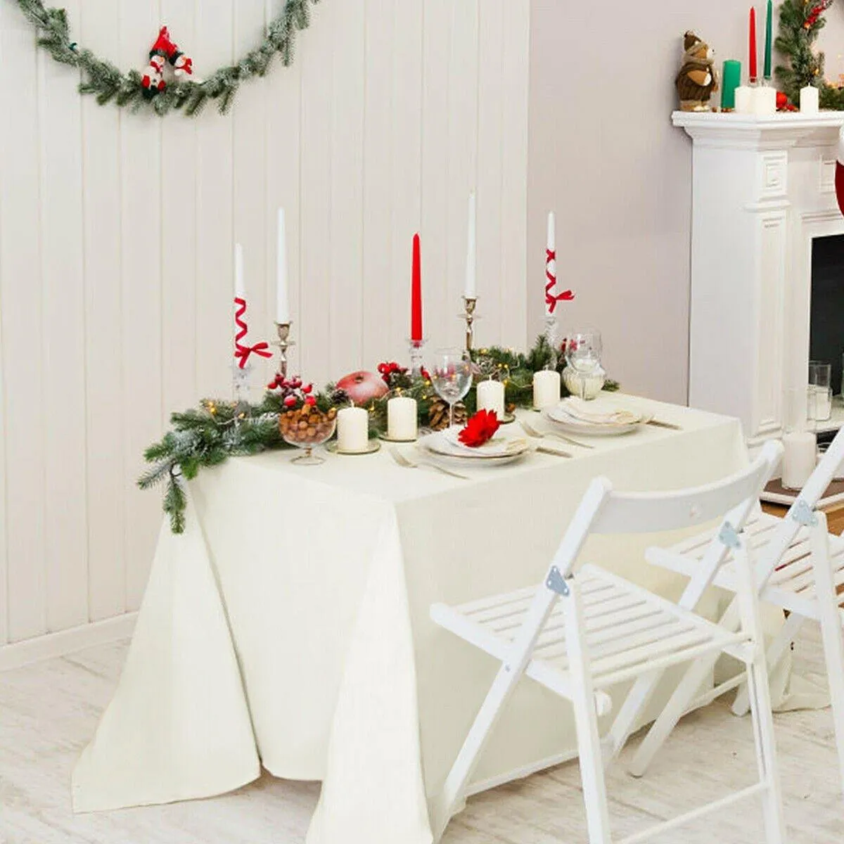 10PCS Rectangle Tablecloth, Machine-washable Polyester