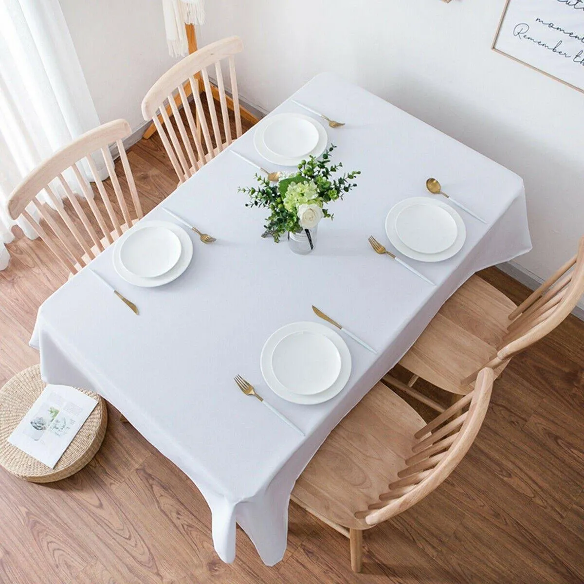 10PCS Rectangle Tablecloth, Machine-washable Polyester