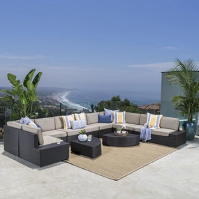 12pc Outdoor Wicker Sectional Sofa Set w/ Cushions - NH170692 serving bowl, serving dish
