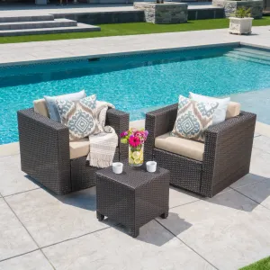 2-Seater Brown Wicker Outdoor Chat Set with Side Table - NH809103 clothes rack, garment rack