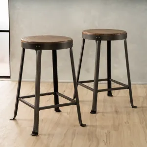 24-Inch Brown Weathered Wood Counter Stool (Set of 2) - NH390992 bar stool, counter stool