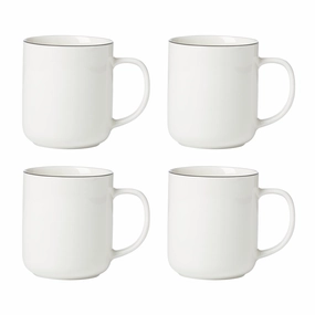 24 Seven Black Rim Mugs - Set of 4
