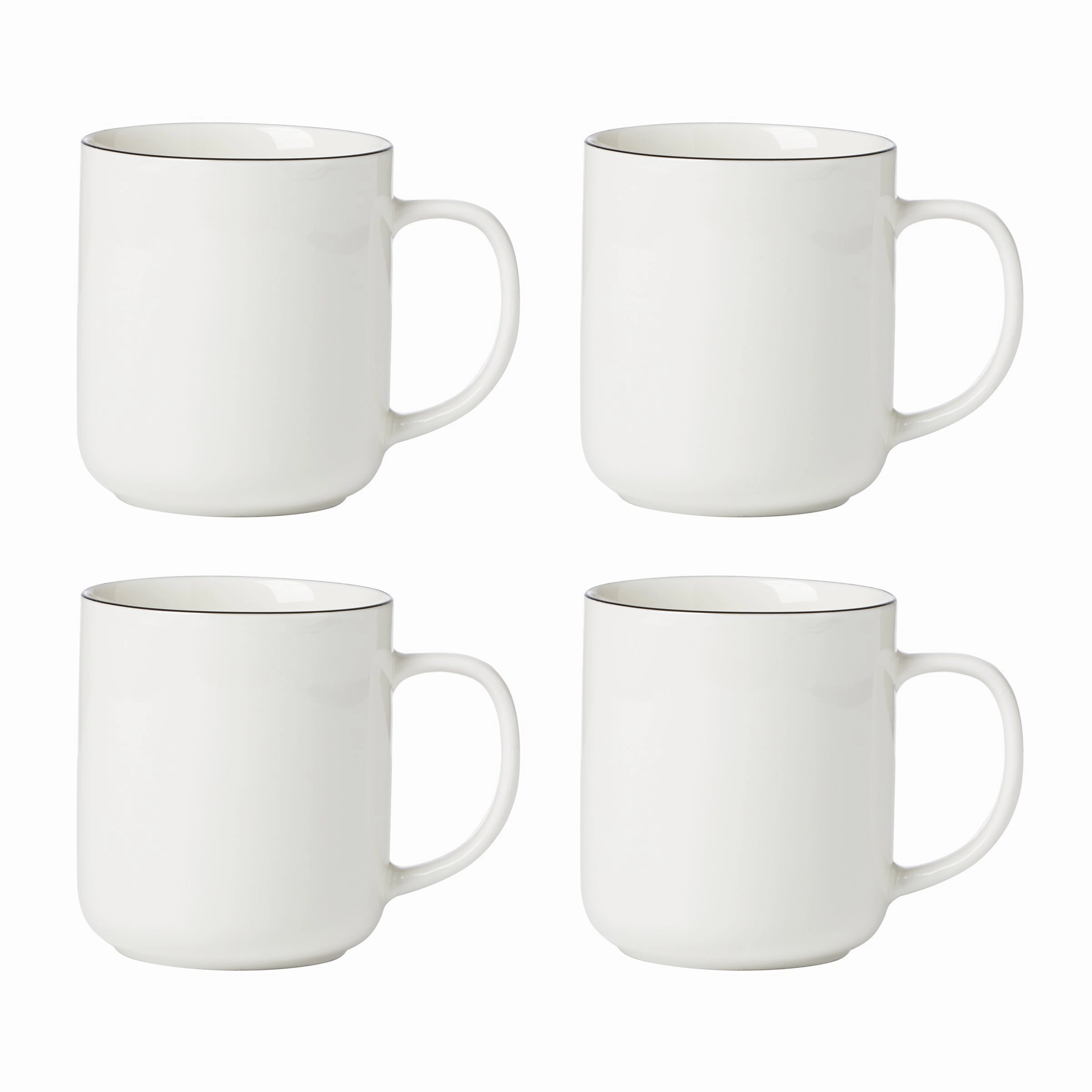 24 Seven Black Rim Mugs - Set of 4