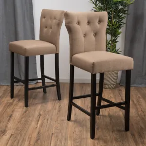 25-Inch Mocha Brown Fabric Counter Stool (Set of 2) - NH546692 bar stool, counter stool