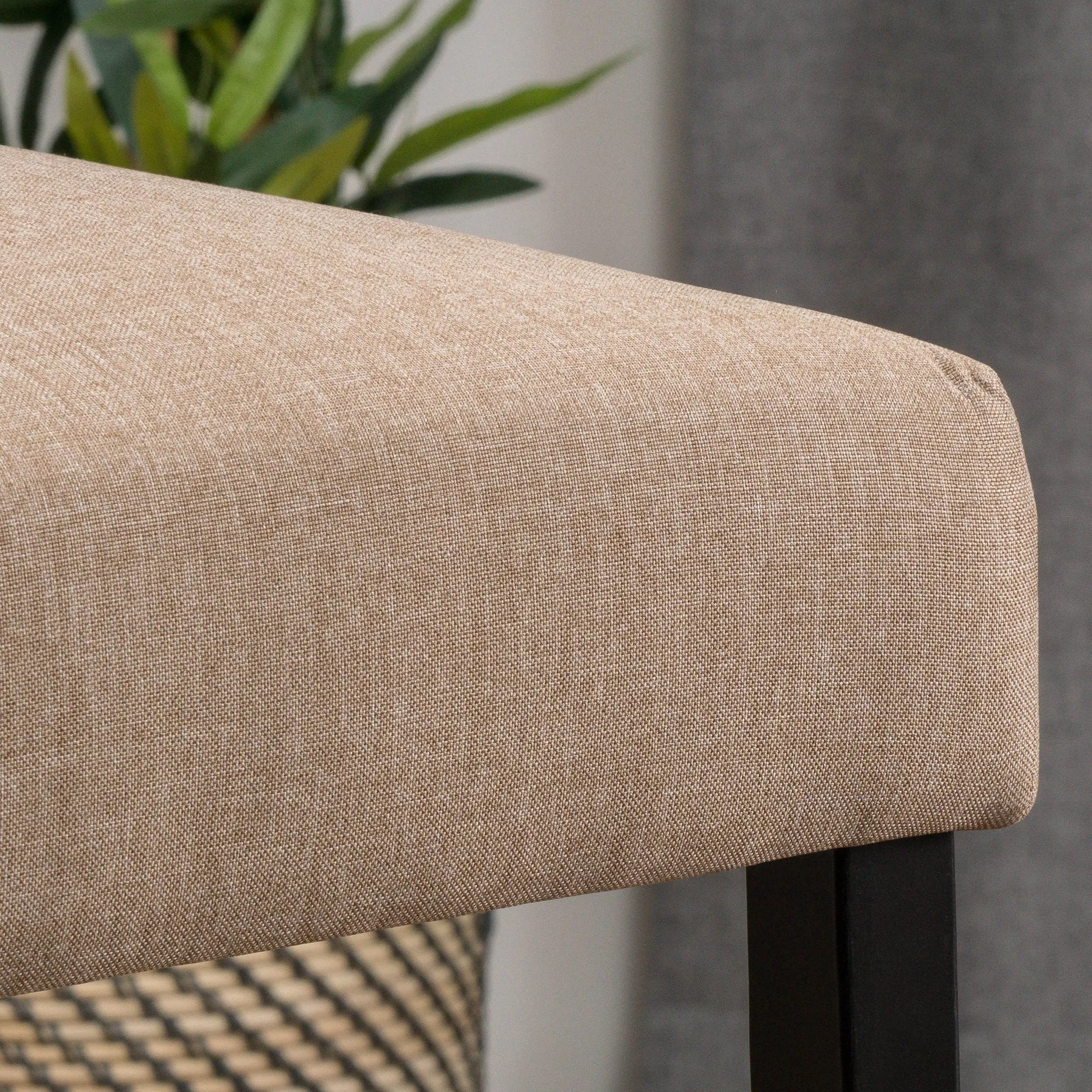 25-Inch Mocha Brown Fabric Counter Stool (Set of 2) - NH546692