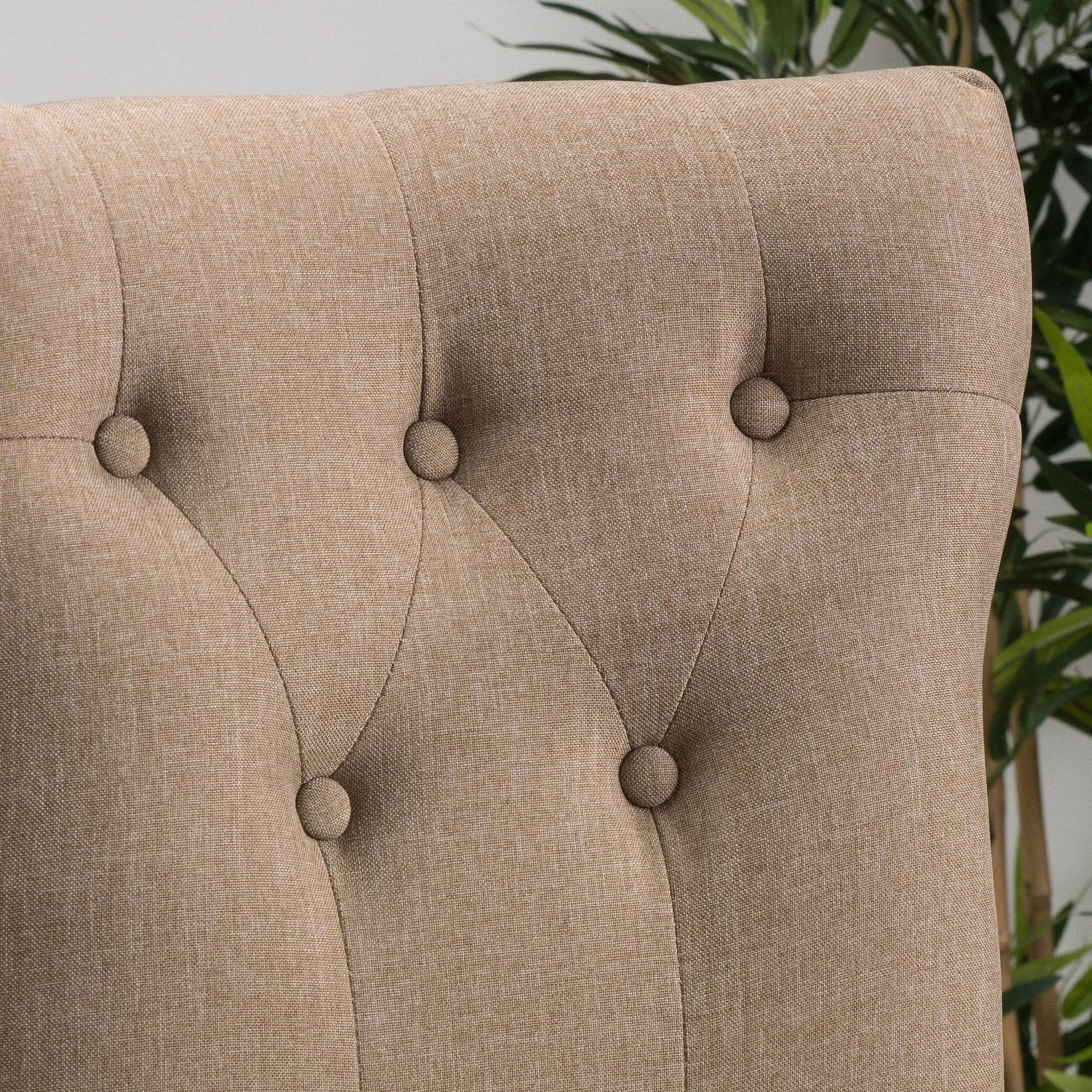 25-Inch Mocha Brown Fabric Counter Stool (Set of 2) - NH546692