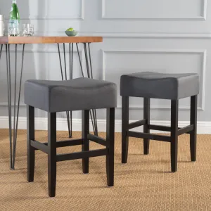 26-Inch Backless Dark Charcoal Fabric Counter Stools (Set of 2) - NH778003 bar stool, counter stool