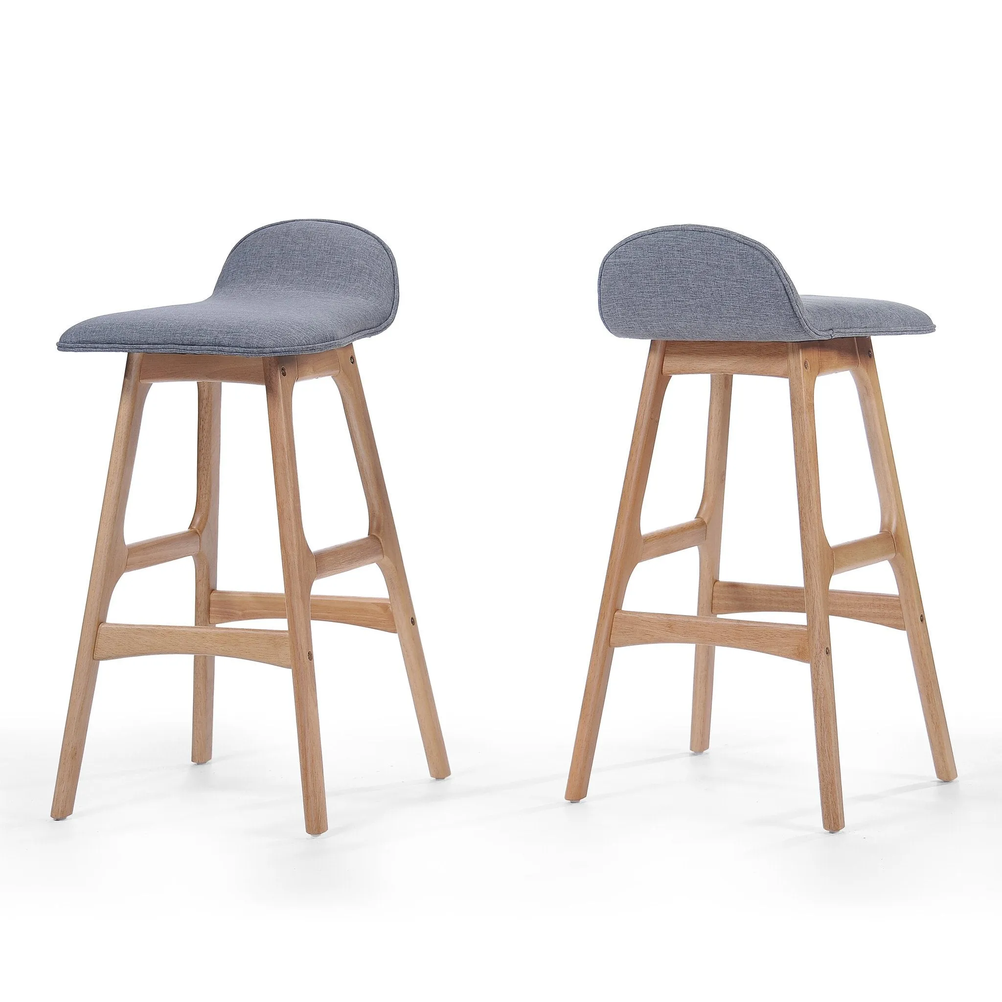 29-Inch Mid-Century Design Low Back Fabric Bar Chair (Set of 2) - NH501003