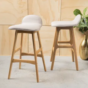 29-Inch Mid-Century Design Low Back Fabric Bar Chair (Set of 2) - NH501003 bar stool, counter stool