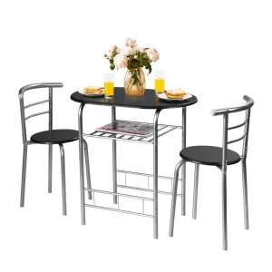 3 Piece Dining Set Compact 2 Chairs and Table tablecloth, dining table