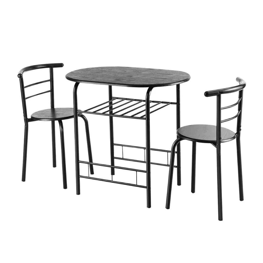 3 Piece Dining Set Compact 2 Chairs and Table