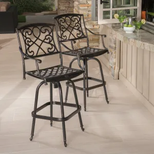 30-Inch Cast Aluminum Swivel Bar Stool (Set of 2) - NH321532 patio chairs, outdoor seating