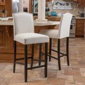 30-Inch Ivory Fabric Backed Barstool (Set of 2) - NH379592 bar stool, counter stool