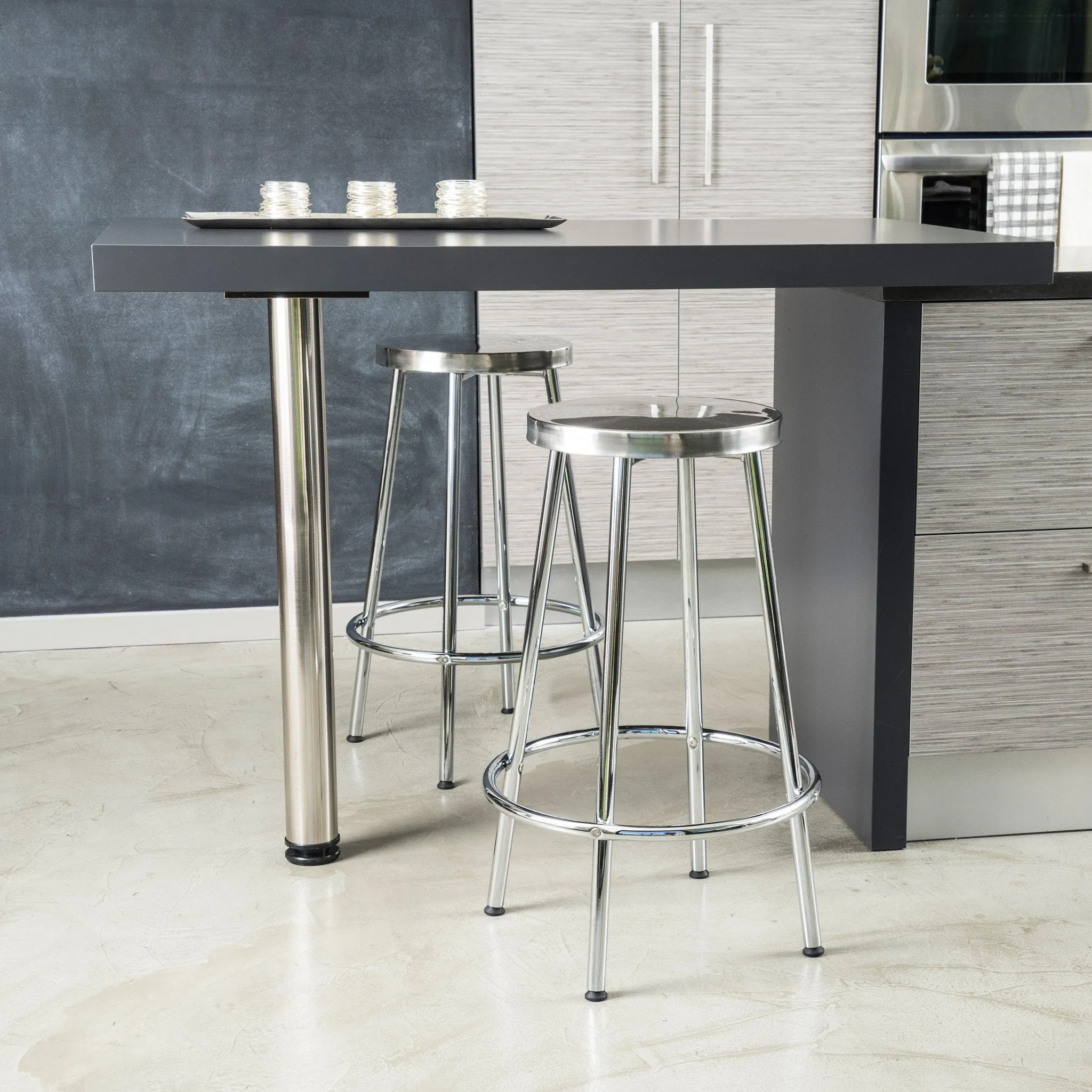 30-Inch Modern Design Chrome Steel Bar Stools (set of 2) - NH796632 bar stool, counter stool