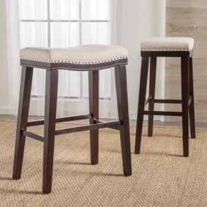 30-Inch Saddle Shaped Studded Rim Stool (Set of 2) - NH575003 bar stool, counter stool