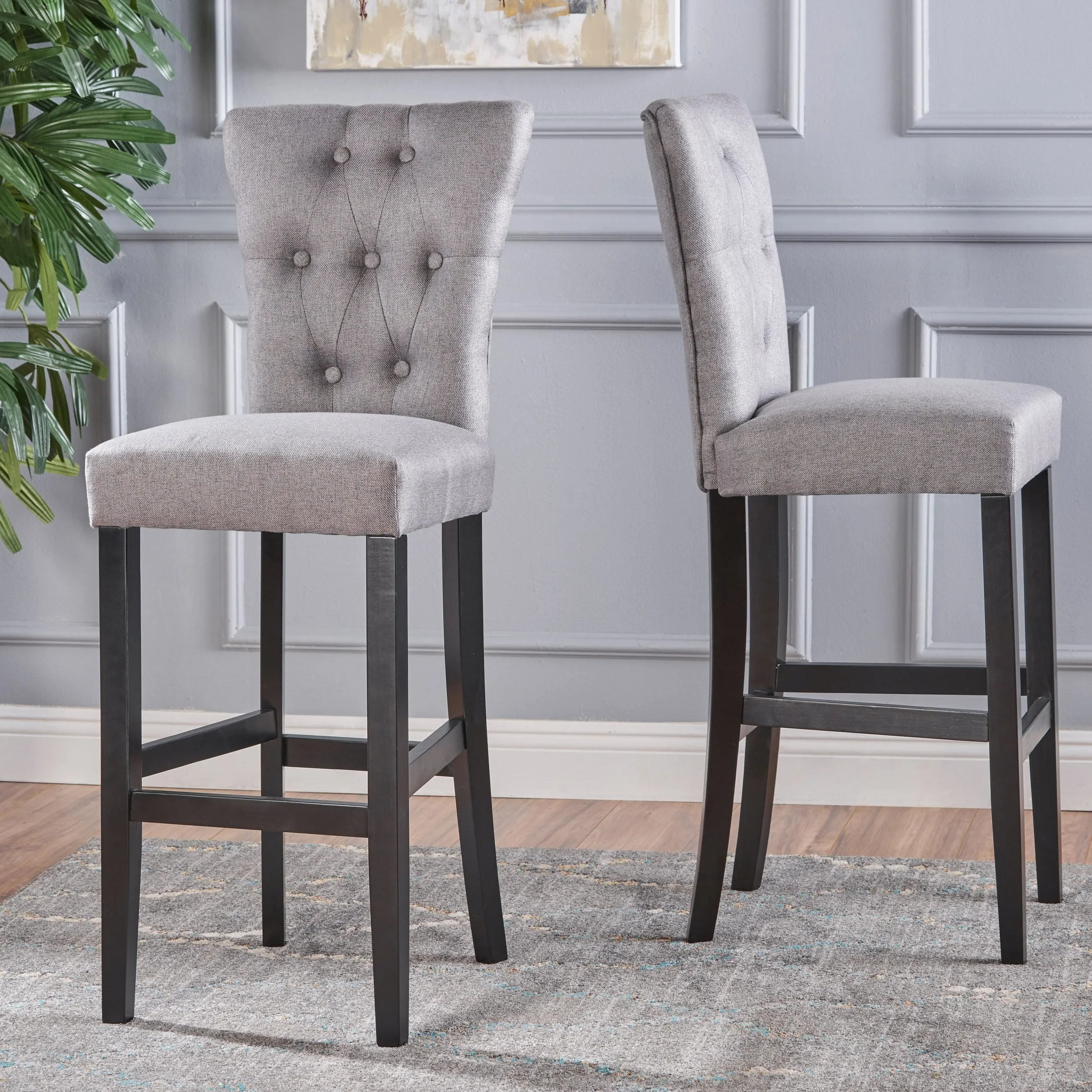 30-Inch Tufted Back Fabric Barstools (Set of 2) - NH982103 bar stool, counter stool