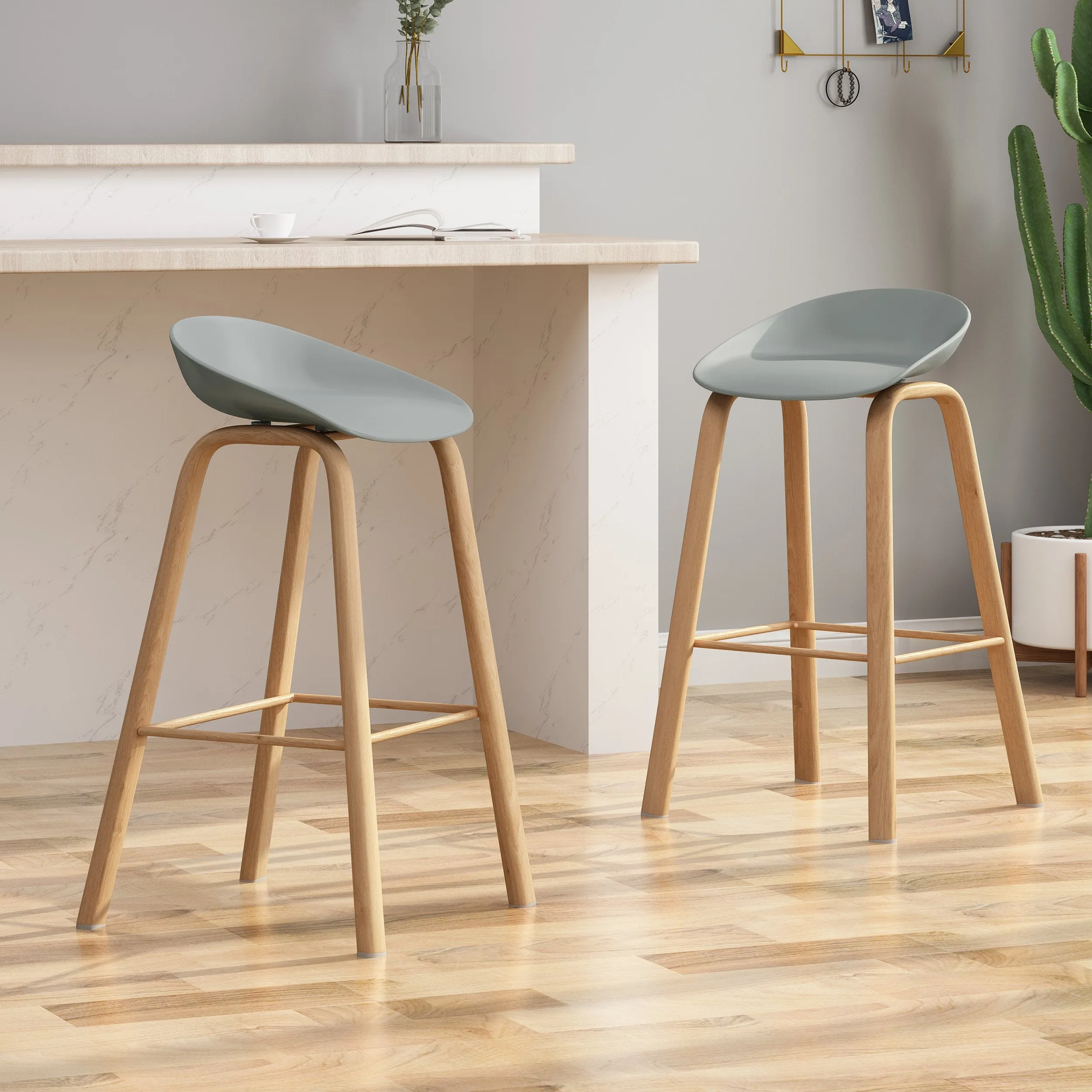 30" Modern Barstool with Iron Legs (Set of 2) - NH259803 bar stool, counter stool