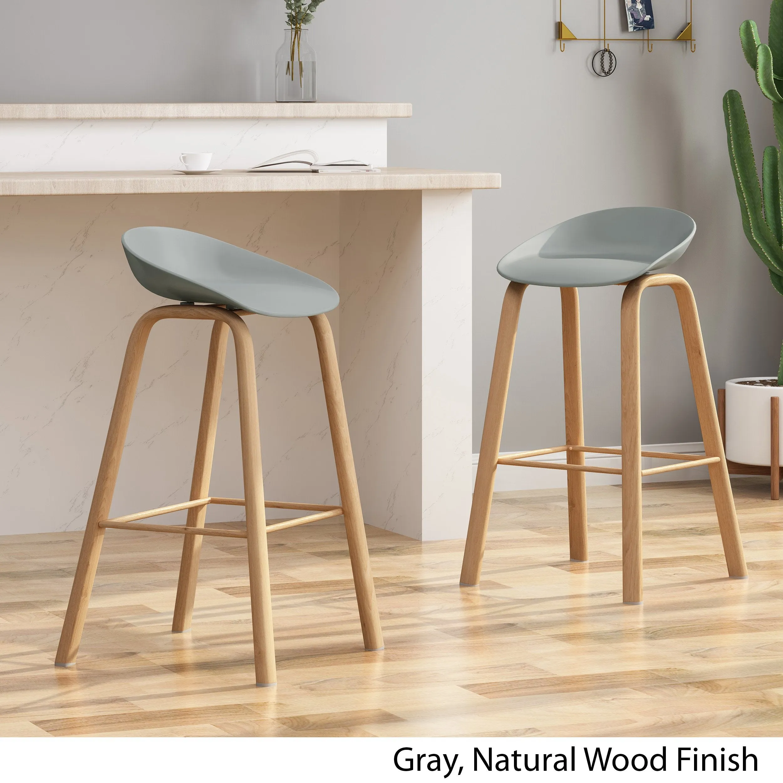 30" Modern Barstool with Iron Legs (Set of 2) - NH259803