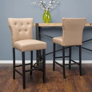 31-Inch Brown Mocha Fabric Barstool (Set of 2) - NH346692 bar stool, counter stool