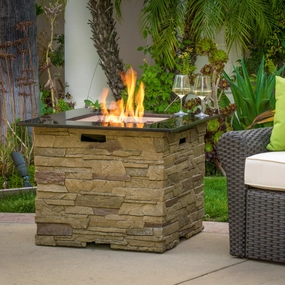 32-inch Stone Square MGO Fire Pit - 40,000 BTU - NH166692 floor chair, tatami chair
