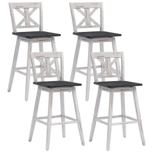 360 Degree Rubber Wood Bar Chairs, Vintage Bar Stools for Home, Restaurant & Pub kitchen barstool, adjustable bar stool