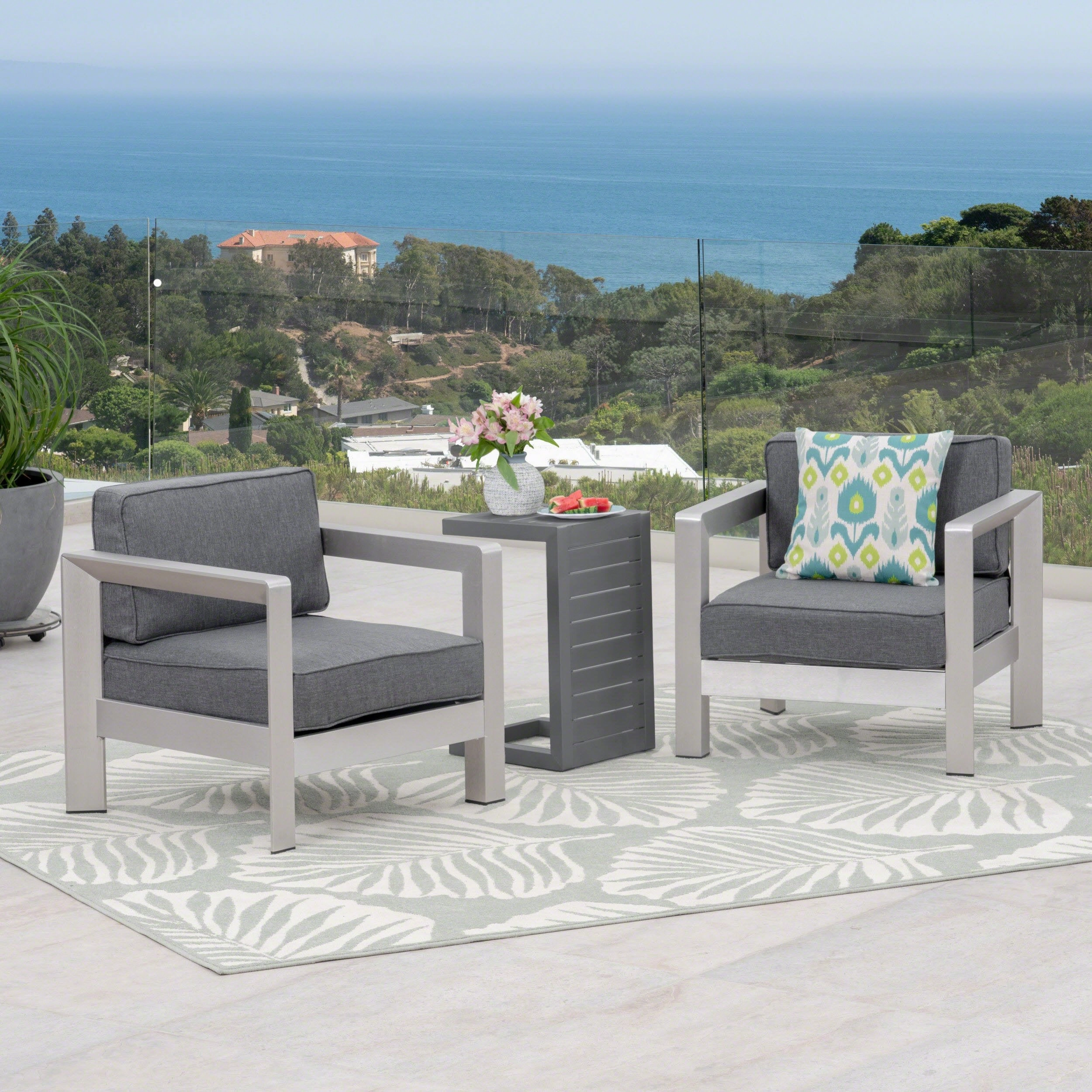 3-piece Outdoor Aluminum Club Chairs with Side Table - NH084603 clothes rack, garment rack