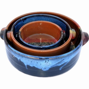 3 Piece Stoneware Bakeware baking dish, nonstick cookware