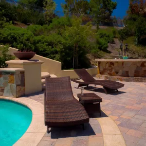 3pc Outdoor Wicker Chaise Lounge & Table Set - NH769352 patio chairs, outdoor seating