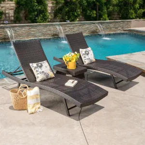3pc Wicker Chaise Lounge Set - NH407592 patio chairs, outdoor seating