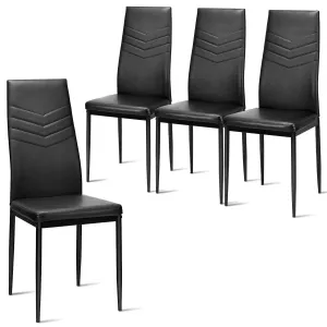 4 Dining Chairs, High Back Dining Side Chairs w/PVC Leather & Non-Slip Feet Pads set of dining chairs, wooden chairs