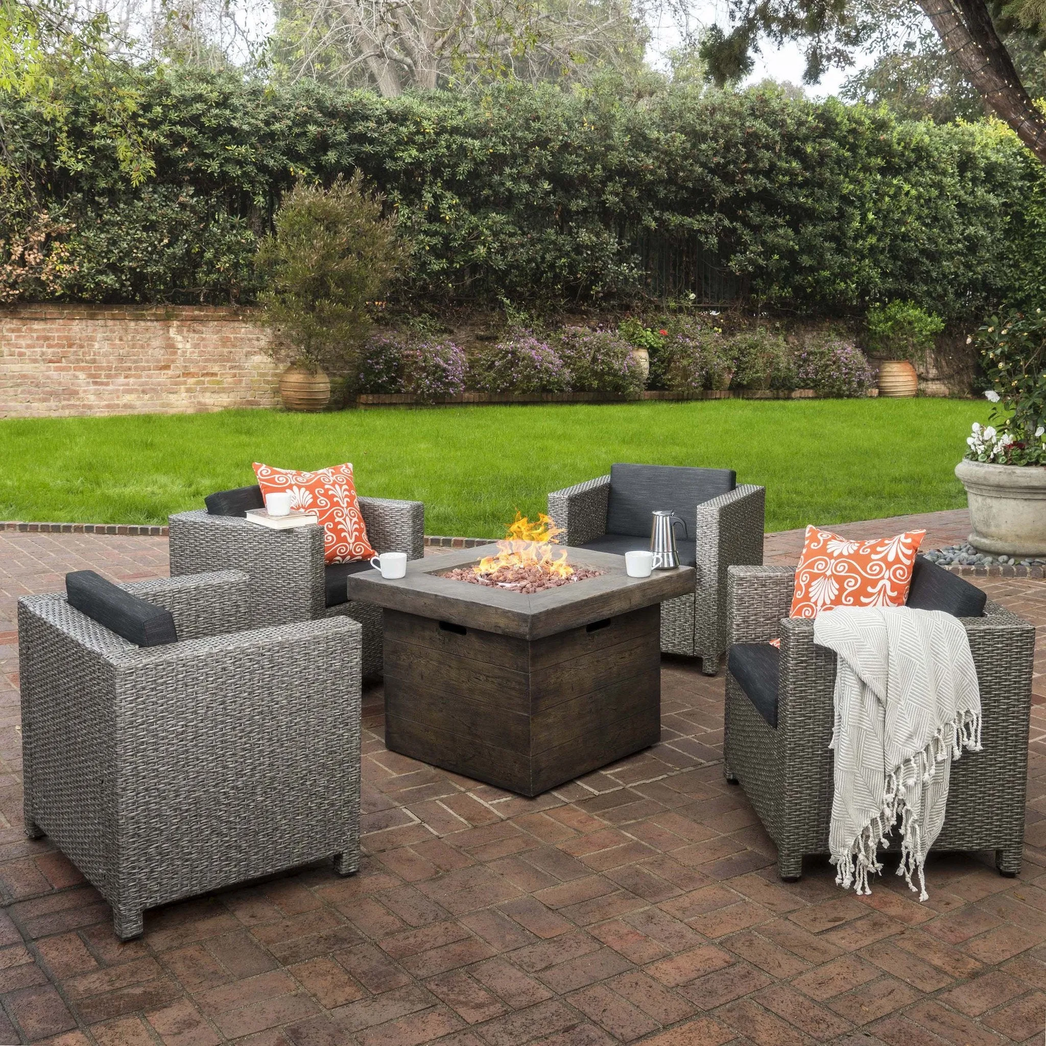 4-Seater Outdoor Fire Pit Chat Set - NH154003 clothes rack, garment rack