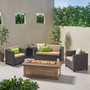 4-Seater Outdoor Fire Pit Sofa Set - NH319903 cushion cover, soft furnishing