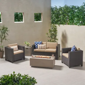 4-Seater Outdoor Fire Pit Sofa Set - NH719903 cushion cover, soft furnishing