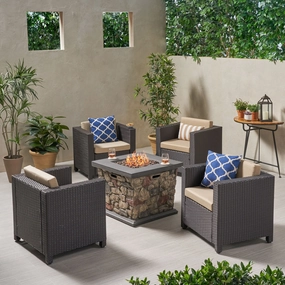 4-Seater Outdoor Fire Pit Chat Set - NH529903 clothes rack, garment rack