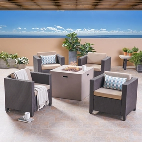 4-Seater Outdoor Fire Pit Chat Set - NH782503 clothes rack, garment rack