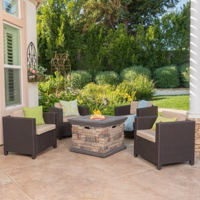 4-Seater Outdoor Fire Pit Chat Set - NH983003 clothes rack, garment rack