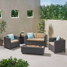 4-Seater Outdoor Fire Pit Sofa Set - NH519903 cushion cover, soft furnishing