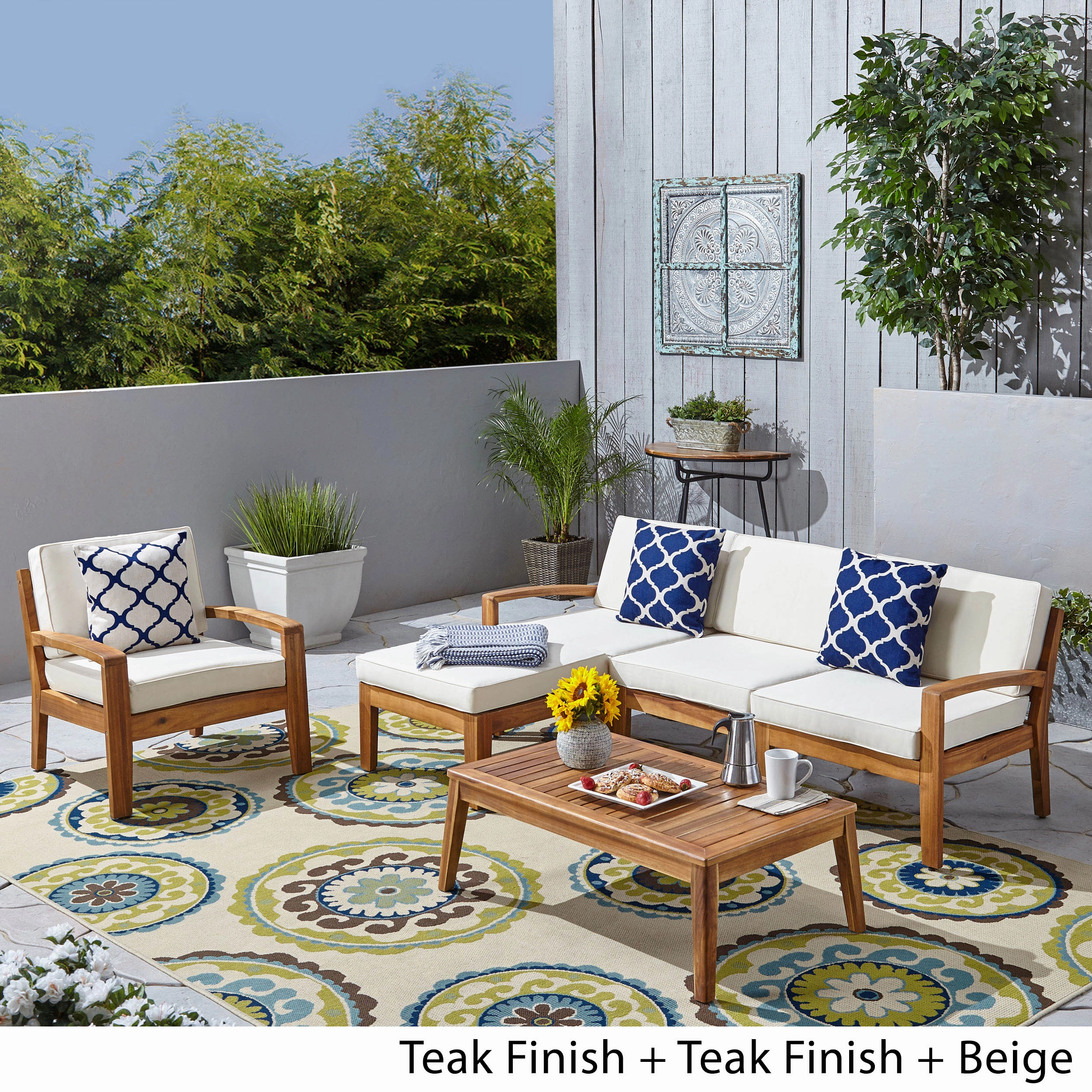 4-Seater Sectional Sofa Set For Patio with Club Chair - NH782703