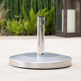 50lbs Stainless Steel Round Umbrella Base - NH414003 cowhide rug, luxury rug
