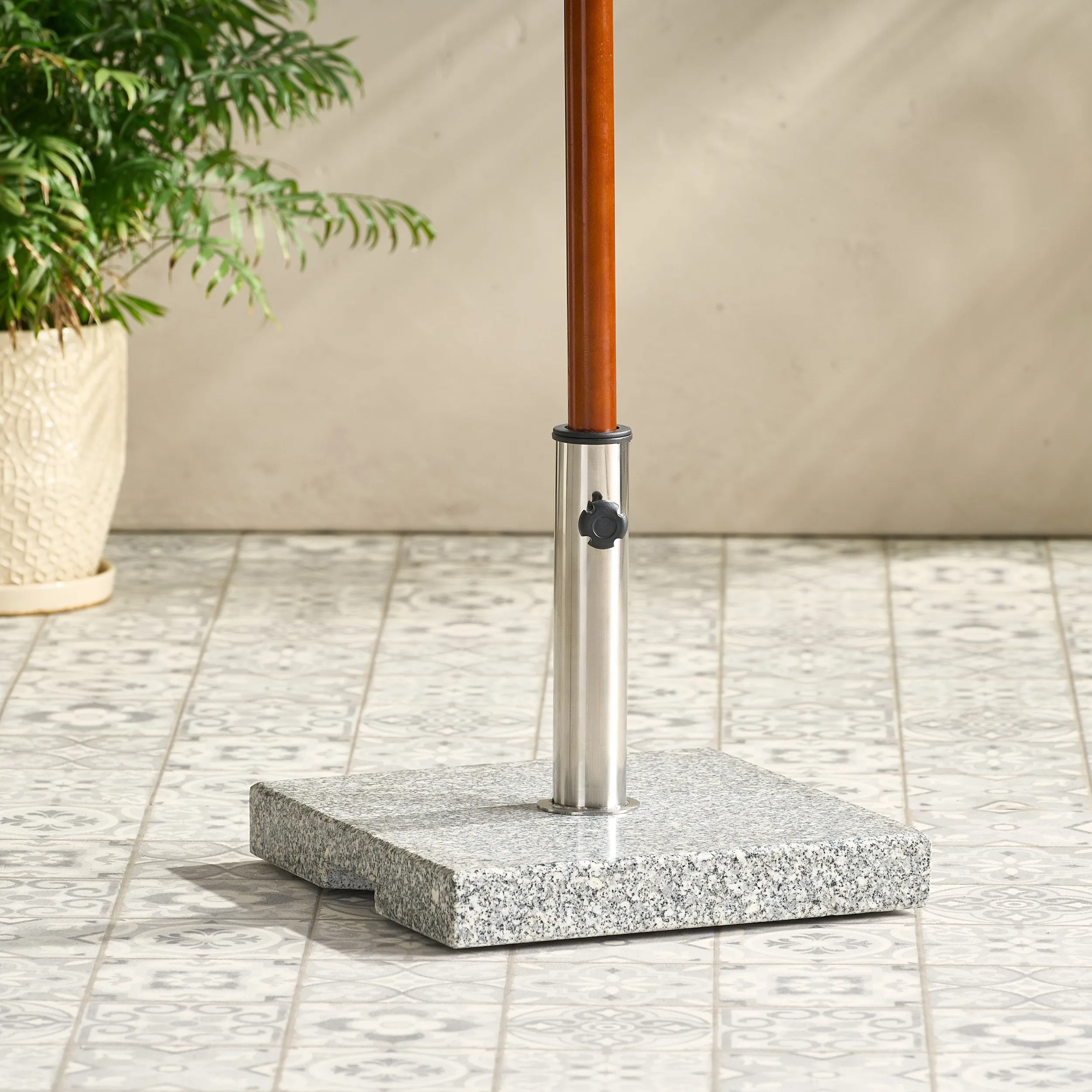 55-pound Square Grey Granite Umbrella Base - NH781692 cowhide rug, luxury rug