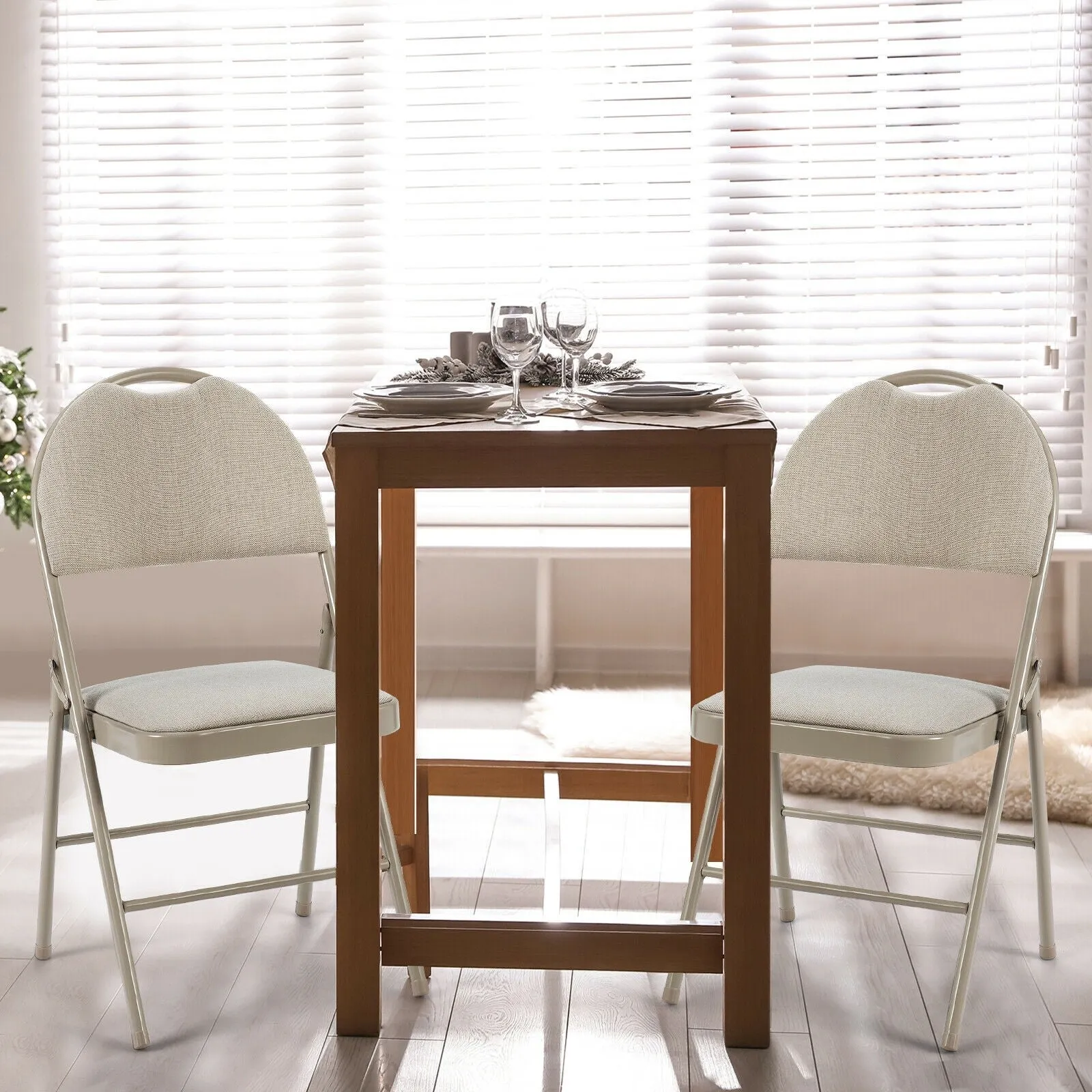 6 PCS Folding Chairs Set Portable Backrest Chair