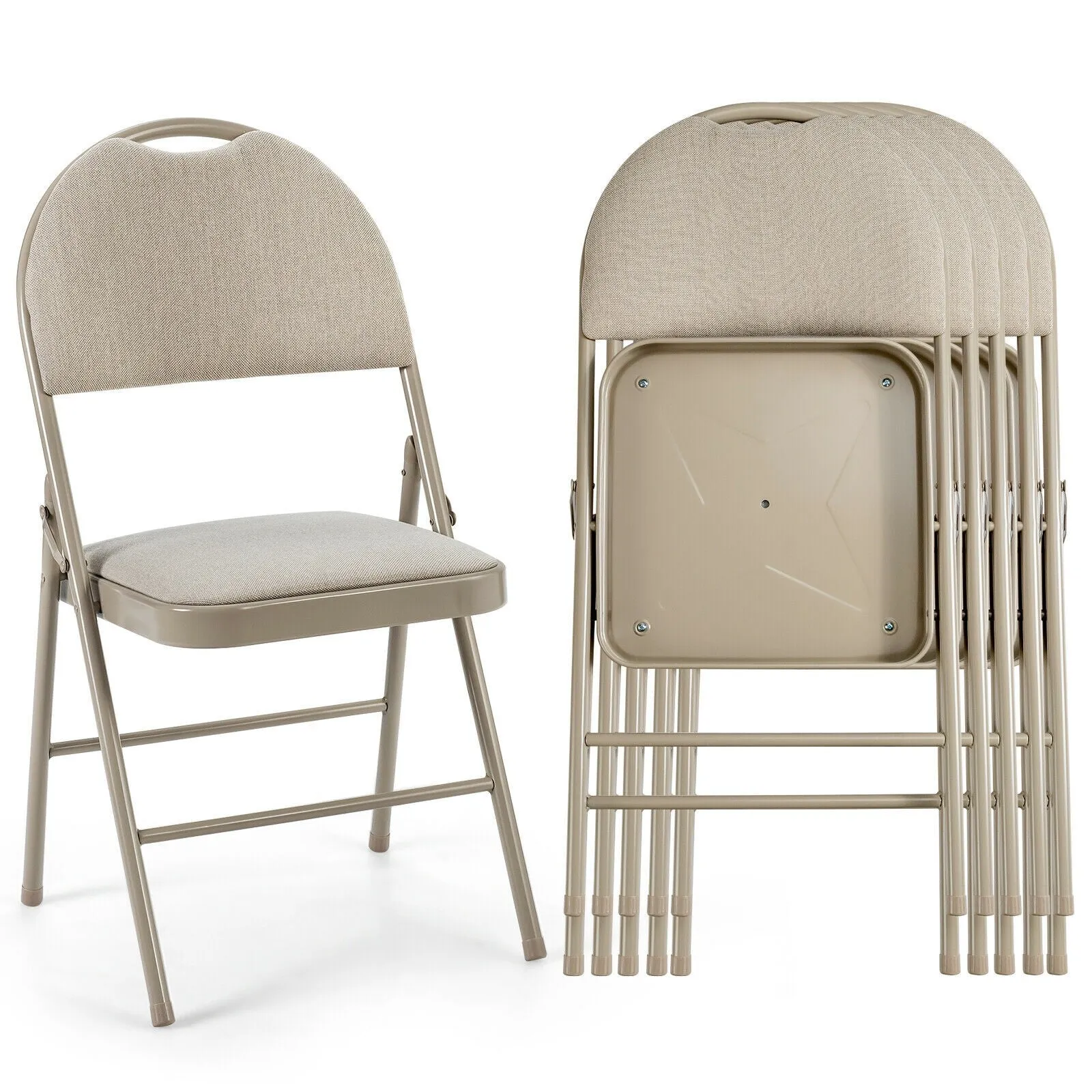 6 PCS Folding Chairs Set Portable Backrest Chair