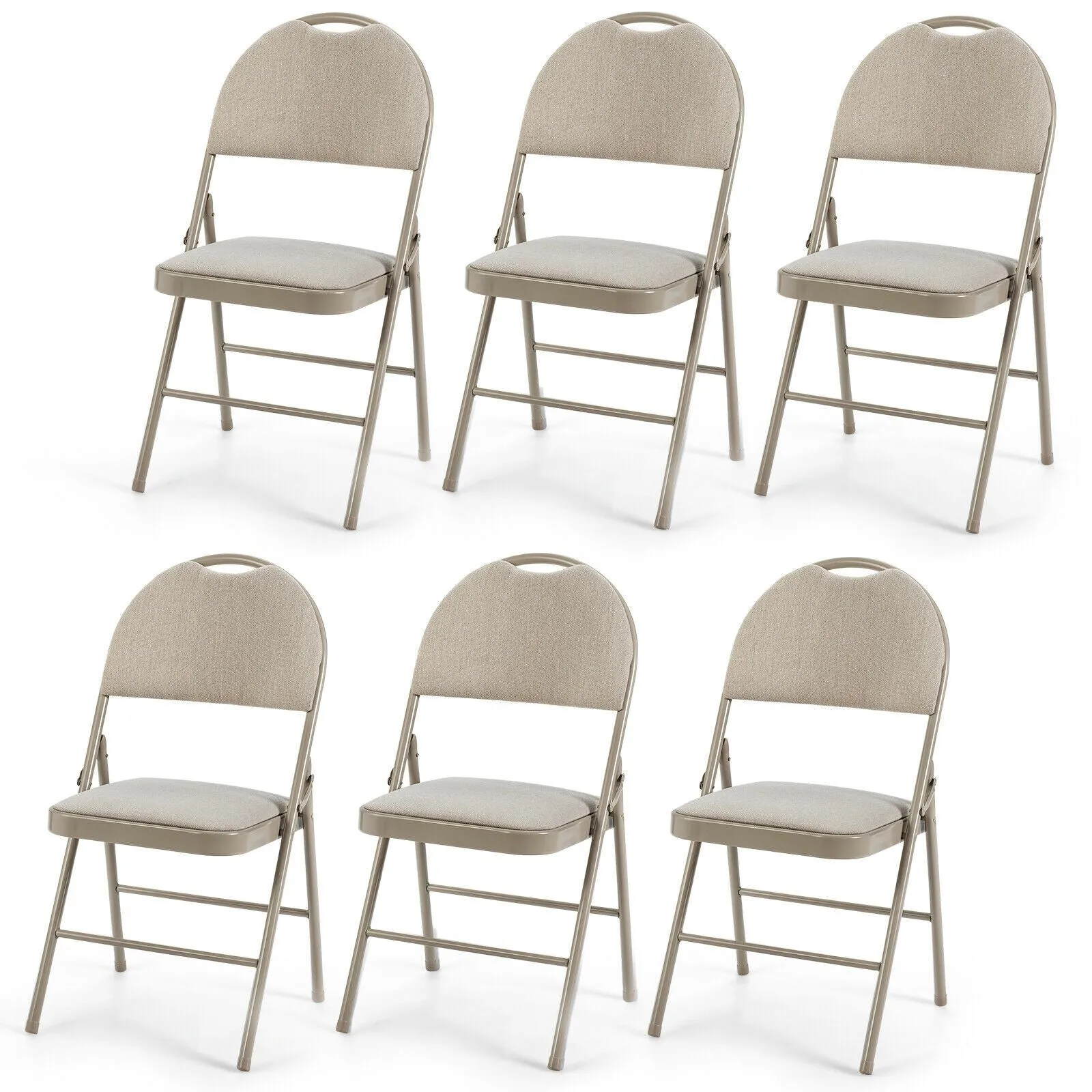 6 PCS Folding Chairs Set Portable Backrest Chair set of dining chairs, wooden chairs