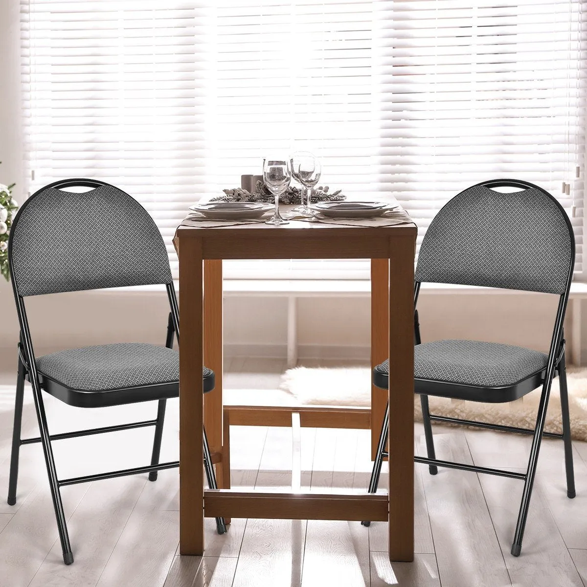 6 PCS Folding Chairs Set Portable Backrest Chair