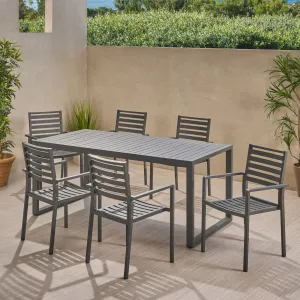 6 Seater Aluminum Dining Set - NH408013 patio chairs, outdoor seating