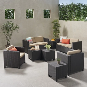 6-Seater Outdoor Sofa Set with Side Tables - NH339903 cushion cover, soft furnishing