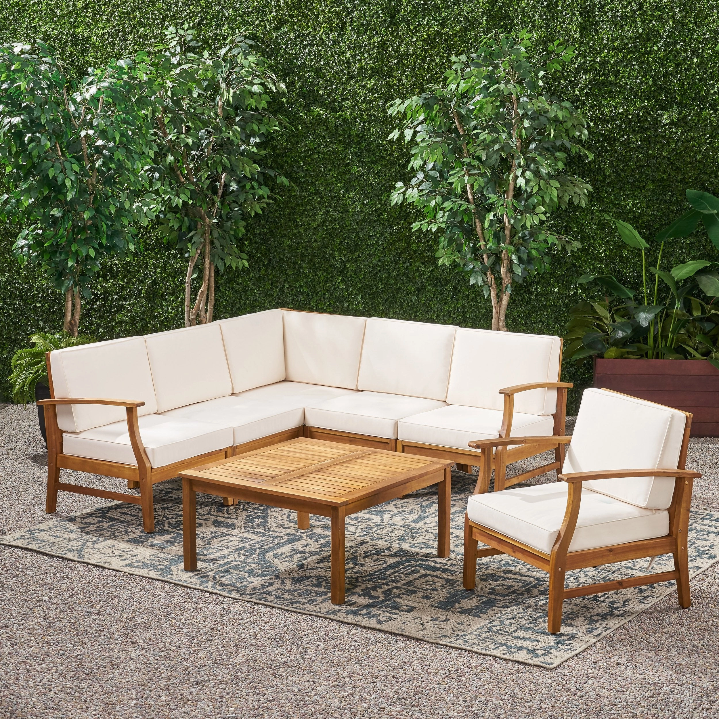 6-Seater Outdoor Wooden Sectional - NH132203