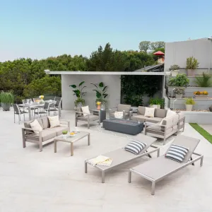 7 Piece Dining Set   Sofa Set   4pc Chat Set   Dark Gray Fire Pit   2 Chaise Lounges - NH587503 patio chairs, outdoor seating