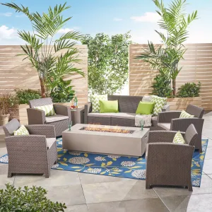 7-Seater Outdoor Chat Set with Fire Pit - NH798503 cushion cover, soft furnishing